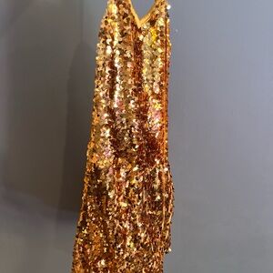 Gold sparkle dress used for a dance recital
